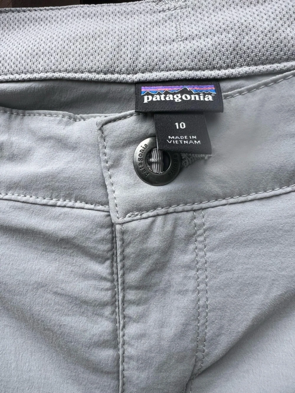 Patagonia Hikin  Gray Performance Flat-Front Shorts